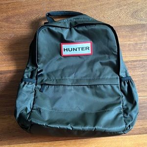 Hunter water resistant nylon backpack in dark olive green